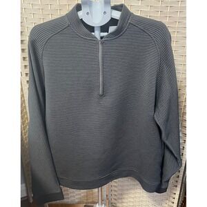 Swannies Golf Mens XXL 1/4 Zip Pullover Charcoal Gray Ribbed Performance Sweater